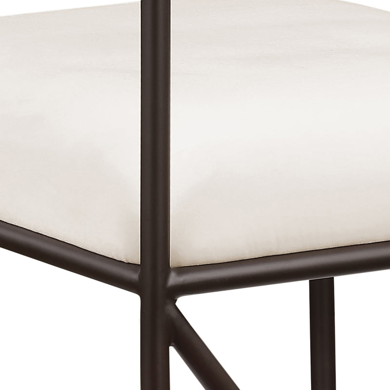 Monarch Velvet Performance Fabric Upholstered Dining Chair in Cream, Set of 2 - 75035Cream-C