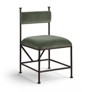 Monarch Velvet Performance Fabric Upholstered Dining Chair in Green, Set of 2 - 75035Green-C