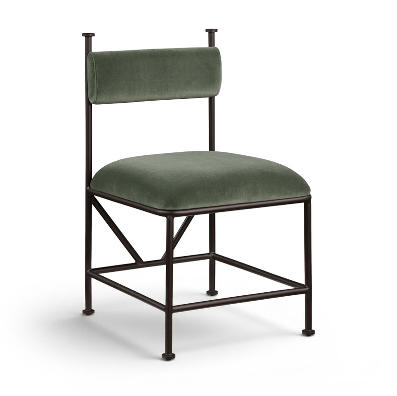 Monarch Velvet Performance Fabric Upholstered Dining Chair in Green, Set of 2 - 75035Green-C