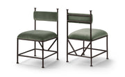 Monarch Velvet Performance Fabric Upholstered Dining Chair in Green, Set of 2 - 75035Green-C