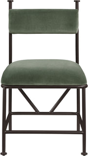 Monarch Velvet Performance Fabric Upholstered Dining Chair in Green, Set of 2 - 75035Green-C