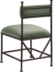 Monarch Velvet Performance Fabric Upholstered Dining Chair in Green, Set of 2 - 75035Green-C