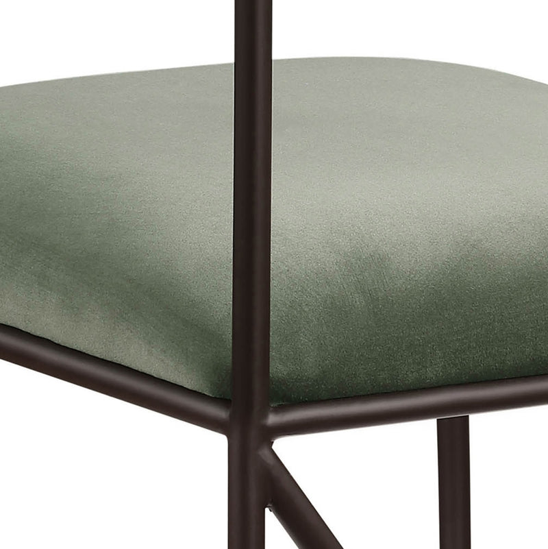 Monarch Velvet Performance Fabric Upholstered Dining Chair in Green, Set of 2 - 75035Green-C