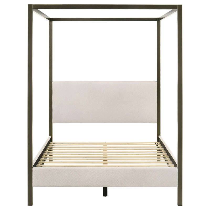 Monroe Upholstered Queen Canopy Bed Vanilla - 300834Q