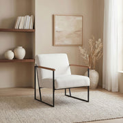 Monsen Fabric Upholstered Metal Frame Accent Chair Ivory - 900648