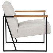 Monsen Fabric Upholstered Metal Frame Accent Chair Ivory - 900648