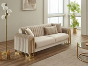 Montana 3-pieces (Sofa & Loveseat & Chair) Livingroom in Beige - 200-SIM-MON-VELVET260-321