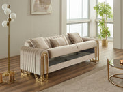 Montana 3-pieces (Sofa & Loveseat & Chair) Livingroom in Beige - 200-SIM-MON-VELVET260-321