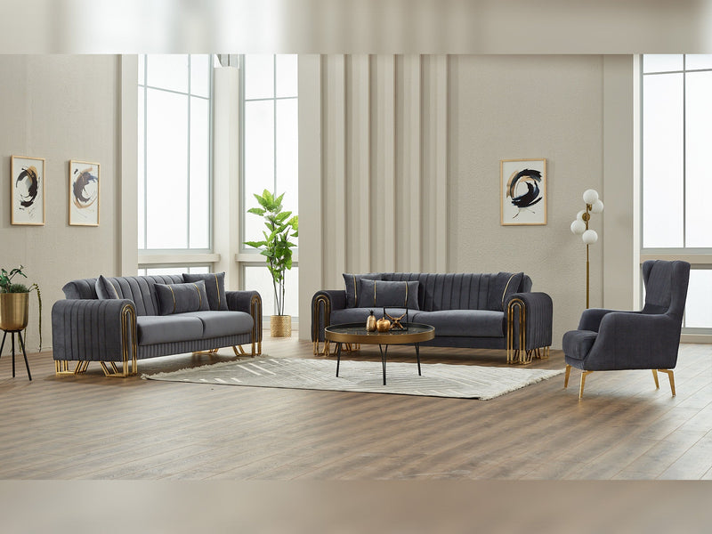 Montana 3-pieces (Sofa & Loveseat & Chair) Livingroom in Beige - 200-SIM-MON-VELVET260-321