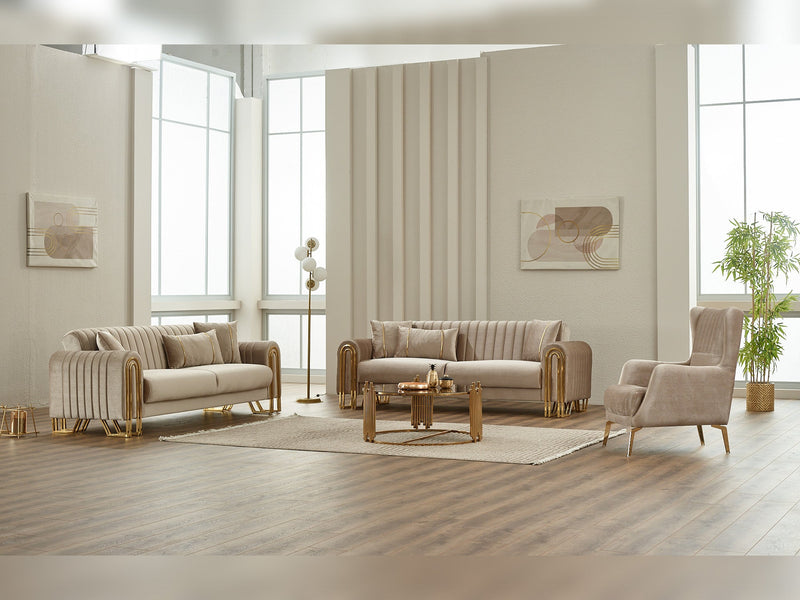 Montana 3-pieces (Sofa & Loveseat & Chair) Livingroom in Grey - 200-SIM-MON-VELVET412-321