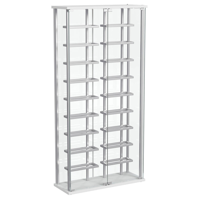 Montara Tempered Glass Wine Storage LED Curio Cabinet Chrome - 182037