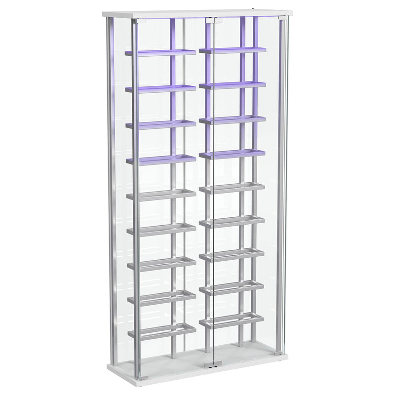 Montara Tempered Glass Wine Storage LED Curio Cabinet Chrome - 182037