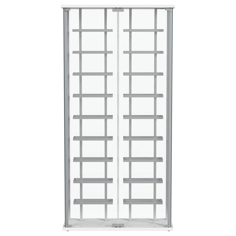 Montara Tempered Glass Wine Storage LED Curio Cabinet Chrome - 182037