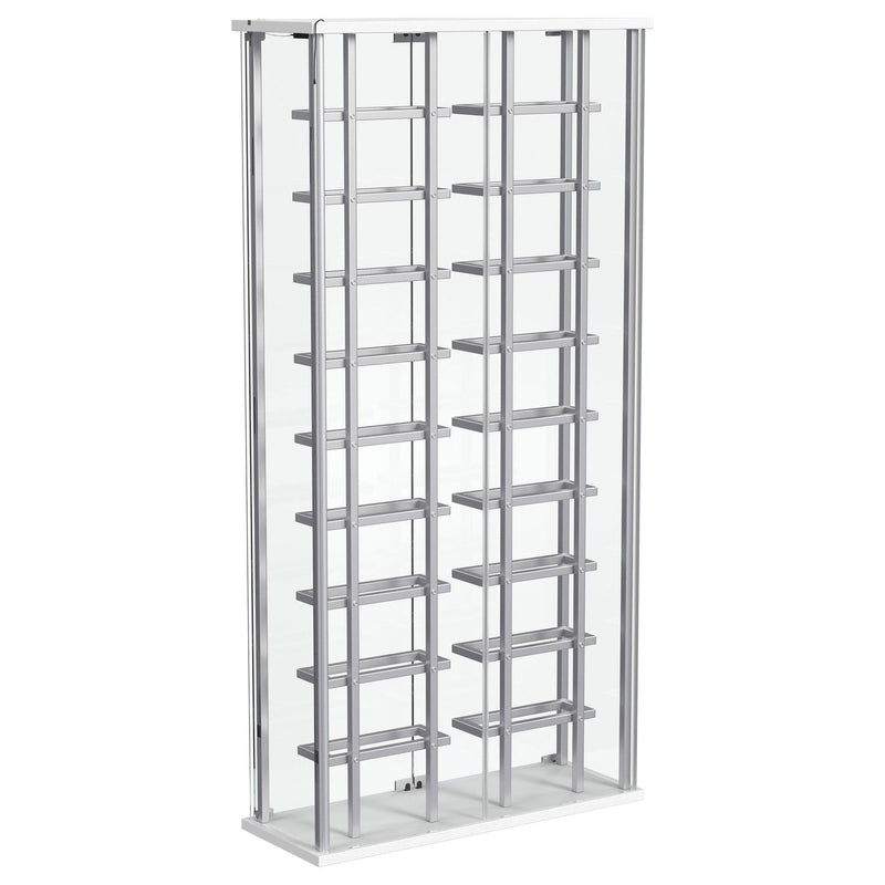 Montara Tempered Glass Wine Storage LED Curio Cabinet Chrome - 182037