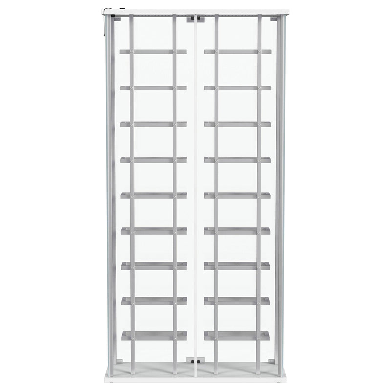 Montara Tempered Glass Wine Storage LED Curio Cabinet Chrome - 182037