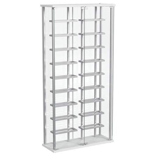 Montara Tempered Glass Wine Storage LED Curio Cabinet Chrome - 182037