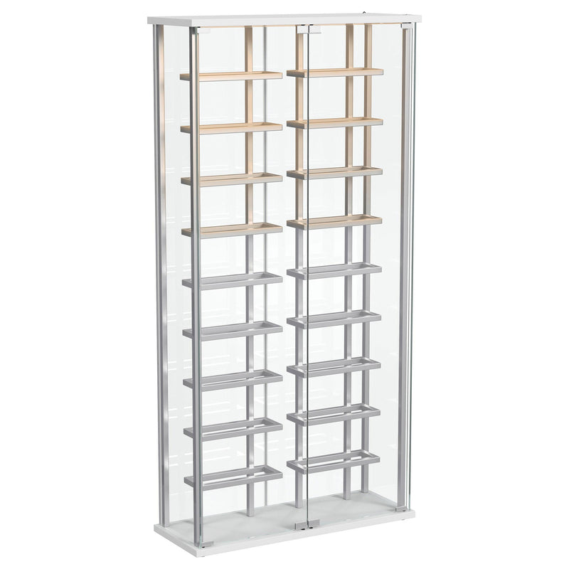 Montara Tempered Glass Wine Storage LED Curio Cabinet Chrome - 182037