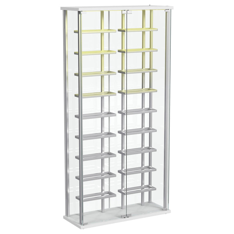 Montara Tempered Glass Wine Storage LED Curio Cabinet Chrome - 182037