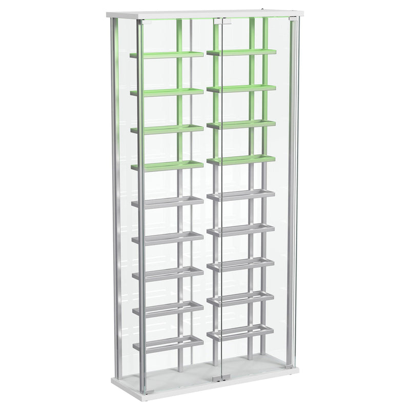 Montara Tempered Glass Wine Storage LED Curio Cabinet Chrome - 182037