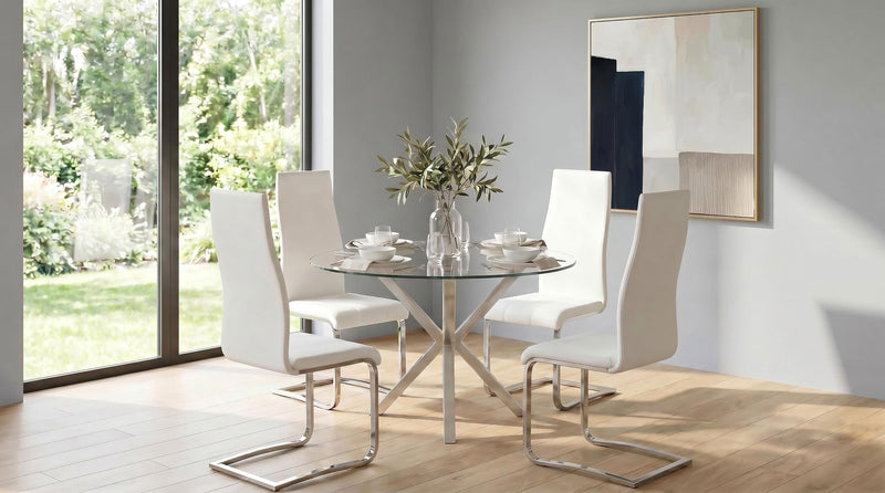 Montclair Upholstered Dining Side Chair White (Set of 4) - 100515WHT