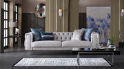 Montego 3 Seat Sleeper (Light Gray) Chrome Leg 2 Pieces - Gate FurnitureSleeper Sofa
