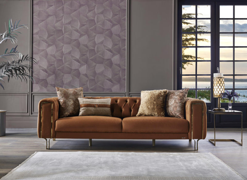 Montego Sleeper (Dark Brick & Vizon) Living Room Set - Gate FurnitureLiving Room Set