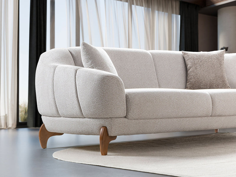 Montel 3-pieces (Sofa & Loveseat & Chair) Livingroom Set in Cream - 200-ST-MONT-SOFT03-321
