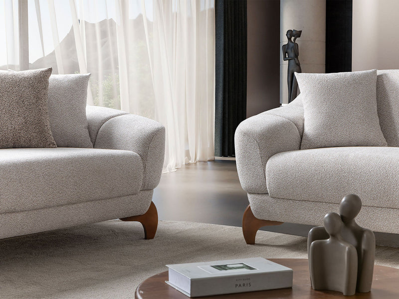 Montel 3-pieces (Sofa & Loveseat & Chair) Livingroom Set in Cream - 200-ST-MONT-SOFT03-321