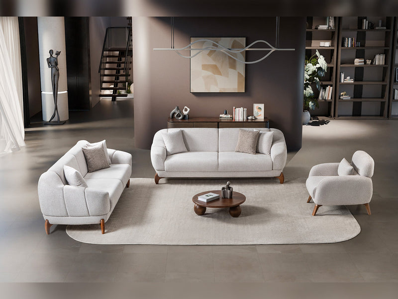 Montel 3-pieces (Sofa & Loveseat & Chair) Livingroom Set in Cream - 200-ST-MONT-SOFT03-321