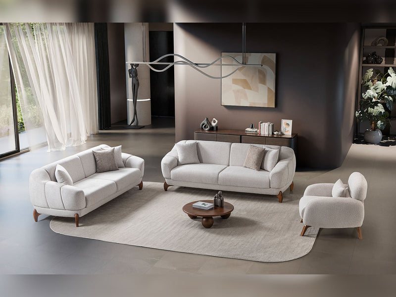 Montel 3-pieces (Sofa & Loveseat & Chair) Livingroom Set in Cream - 200-ST-MONT-SOFT03-321