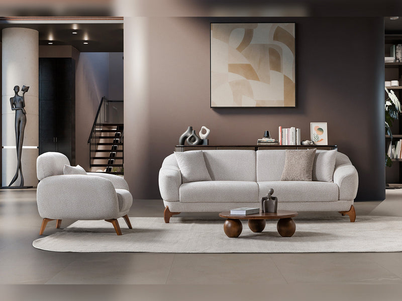 Montel 3-pieces (Sofa & Loveseat & Chair) Livingroom Set in Cream - 200-ST-MONT-SOFT03-321
