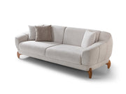 Montel 3-pieces (Sofa & Loveseat & Chair) Livingroom Set in Cream - 200-ST-MONT-SOFT03-321