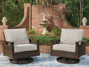 Monterey Point Dark Brown Outdoor Swivel Lounge Chair (Set of 2) - PCP760-821