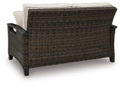 Monterey Point Outdoor Sofa and Loveseat in Dark Brown - PKG024579
