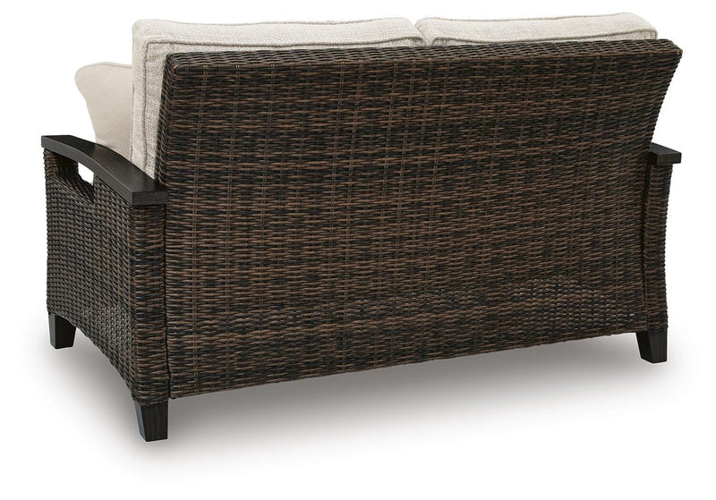 Monterey Point Outdoor Sofa and Loveseat in Dark Brown - PKG024579