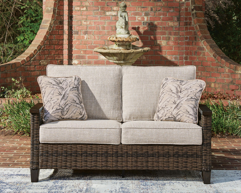 Monterey Point Outdoor Sofa and Loveseat in Dark Brown - PKG024579