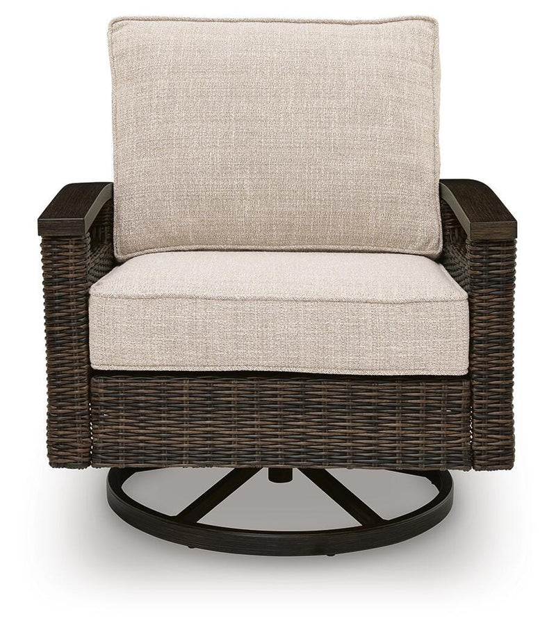 Monterey Point Outdoor Sofa with 2 Lounge Chairs in Dark Brown - PKG024581