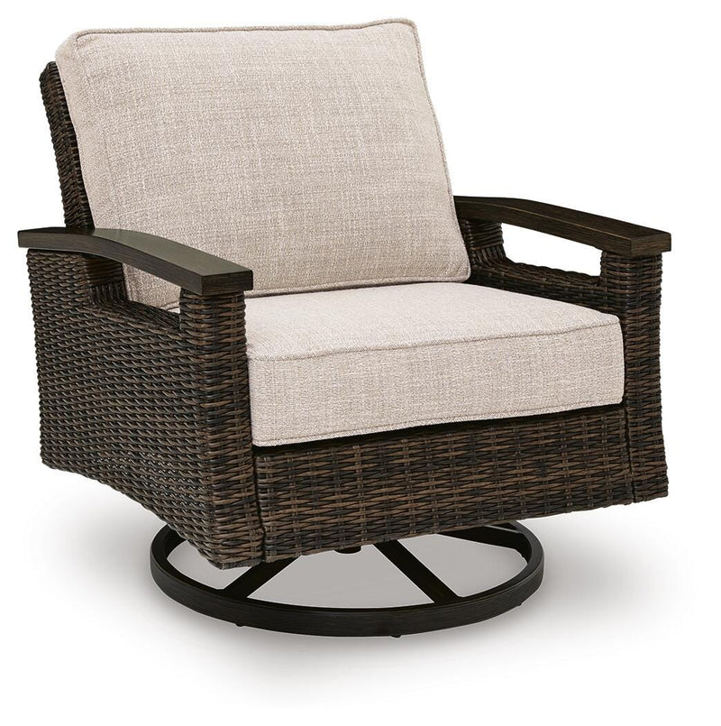 Monterey Point Outdoor Sofa with 2 Lounge Chairs in Dark Brown - PKG024581