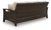 Monterey Point Outdoor Sofa with 2 Lounge Chairs in Dark Brown - PKG024581