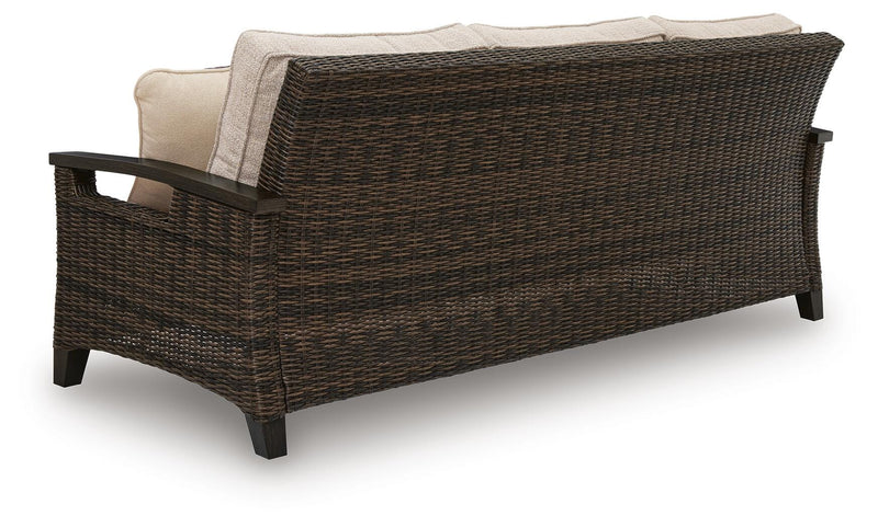 Monterey Point Outdoor Sofa with 2 Lounge Chairs in Dark Brown - PKG024581