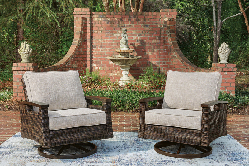 Monterey Point Outdoor Sofa with 2 Lounge Chairs in Dark Brown - PKG024581