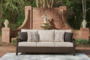 Monterey Point Outdoor Sofa with 2 Lounge Chairs in Dark Brown - PKG024581