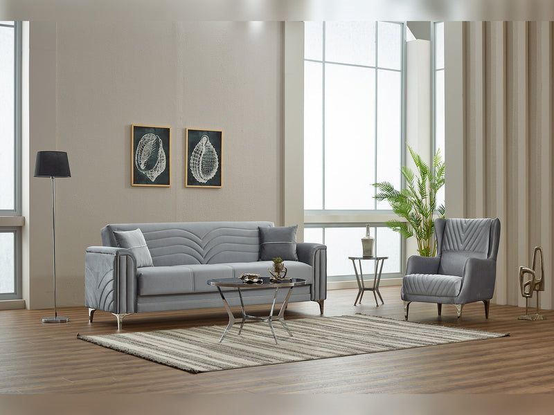 Montero 3-pieces (Sofa & Loveseat & Chair) Livingroom in Cream - 200-SIM-MON-VELVET938-321