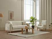 Montero 3-pieces (Sofa & Loveseat & Chair) Livingroom in Cream - 200-SIM-MON-VELVET938-321