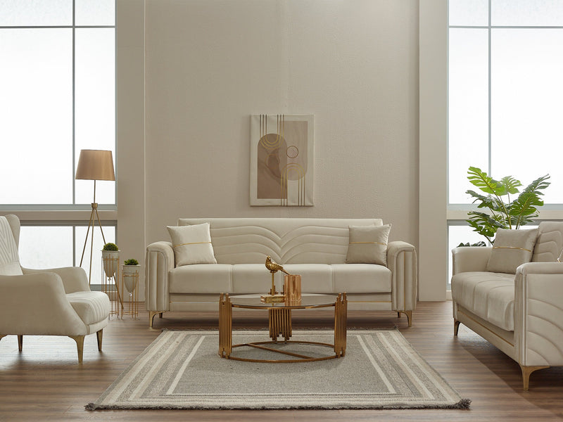 Montero Convertible Sofa in Cream - 200-SIM-MON-VELVET938-3