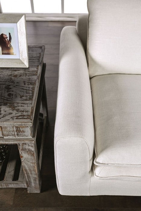 Monthey Dark Brown/Linen White Sofa - FM63008DB-SF