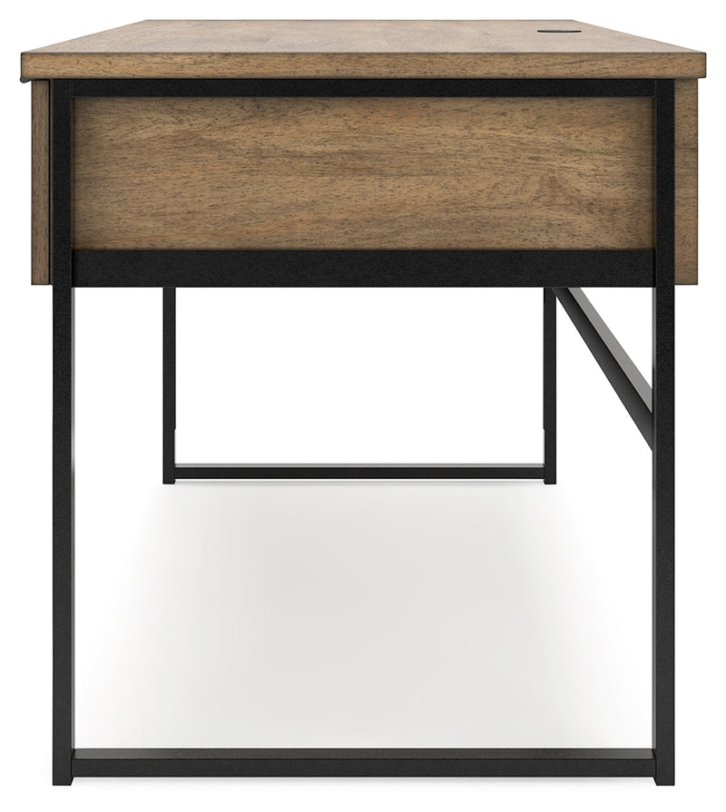 Montia Home Office Desk with Chair and Storage in Light Brown - PKG018523