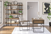 Montia Home Office Desk with Chair and Storage in Light Brown - PKG018523