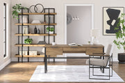 Montia Home Office Desk with Chair and Storage in Light Brown - PKG018523
