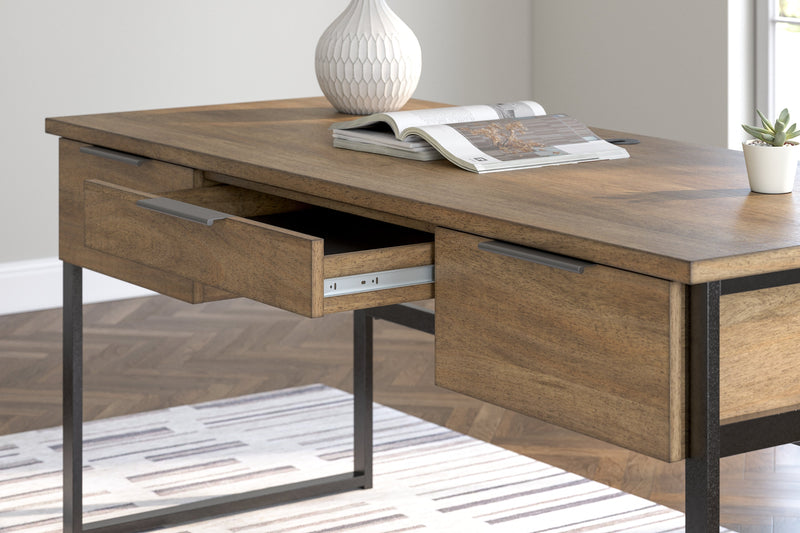 Montia Home Office Desk with Chair in Light Brown - PKG018522